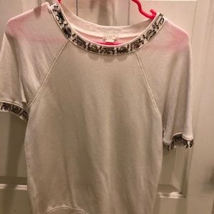 Jcrew White embellished sweatshirt